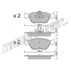 849.0 TRUSTING Комплект тормозных колодок, дисковый тормоз