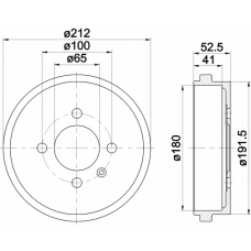 8DT 355 301-561 HELLA PAGID Тормозной барабан