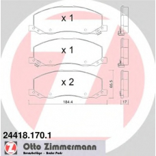 24418.170.1 ZIMMERMANN Комплект тормозных колодок, дисковый тормоз