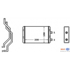 8FH 351 308-251 HELLA Теплообменник, отопление салона