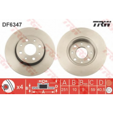 DF6347 TRW Тормозной диск