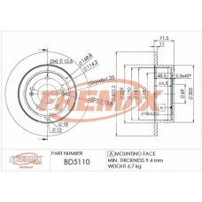 BD-5110 FREMAX Тормозной диск