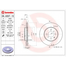 09.A357.10 BREMBO Тормозной диск