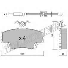 122.0W TRUSTING Комплект тормозных колодок, дисковый тормоз