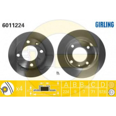 6410969 GIRLING Комплект тормозов, дисковый тормозной механизм