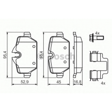 0 986 494 269 BOSCH Комплект тормозных колодок, дисковый тормоз