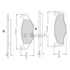 F 03B 150 000 BOSCH Комплект тормозных колодок, дисковый тормоз