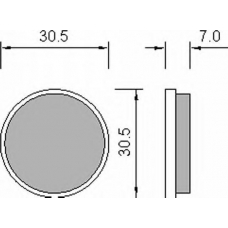 653081 ROULUNDS Комплект тормозных колодок, диски стояночной тормо