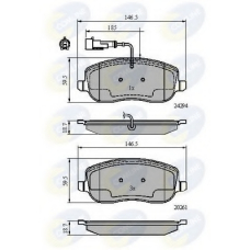 CBP11747 COMLINE Комплект тормозных колодок, дисковый тормоз