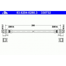 83.6204-0280.3 ATE Тормозной шланг