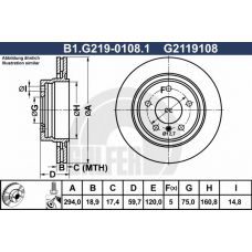 B1.G219-0108.1 GALFER Тормозной диск