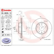 09.8609.11 BREMBO Тормозной диск