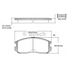 F 03B 150 412 BOSCH Комплект тормозных колодок, дисковый тормоз