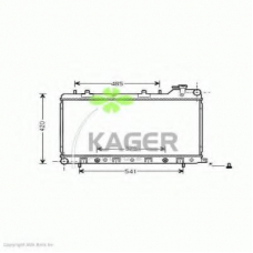 31-1032 KAGER Радиатор, охлаждение двигателя