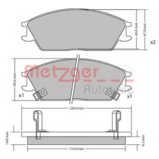 1170224 METZGER Комплект тормозных колодок, дисковый тормоз