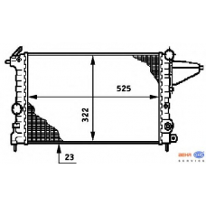 8MK 376 719-561 HELLA Радиатор, охлаждение двигателя