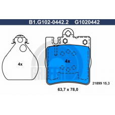 B1.G102-0442.2 GALFER Комплект тормозных колодок, дисковый тормоз