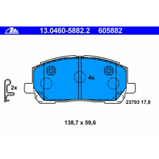 13.0460-5882.2 ATE Комплект тормозных колодок, дисковый тормоз