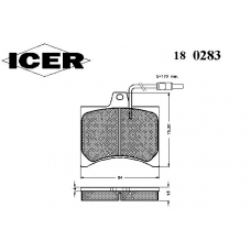 180283 ICER Комплект тормозных колодок, дисковый тормоз