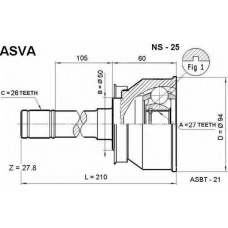 NS-25 ASVA Шарнирный комплект, приводной вал