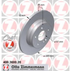 400.3600.20 ZIMMERMANN Тормозной диск