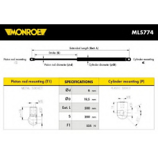 ML5774 MONROE Газовая пружина, крышка багажник