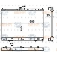 8MK 376 790-361 HELLA Радиатор, охлаждение двигателя