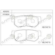 KD0203 ASIMCO Комплект тормозных колодок, дисковый тормоз