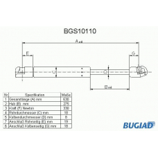 BGS10110 BUGIAD Газовая пружина, крышка багажник