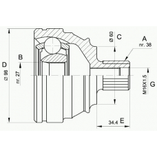 CVJ5228.10 OPEN PARTS Шарнирный комплект, приводной вал