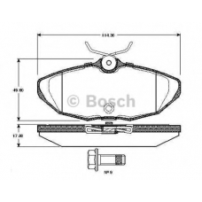 0 986 TB2 363 BOSCH Комплект тормозных колодок, дисковый тормоз