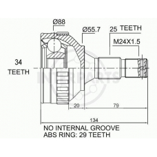 OJ-1410 InterParts Шарнирный комплект, приводной вал