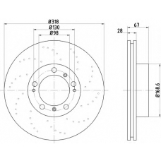 8DD 355 106-981 HELLA Тормозной диск