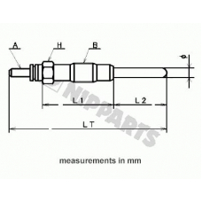 J5712001 NIPPARTS Свеча накаливания