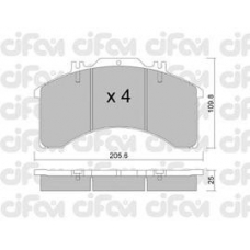 822-580-0 CIFAM Комплект тормозных колодок, дисковый тормоз