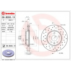 09.B355.1X BREMBO Тормозной диск