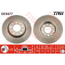 DF4477 TRW Тормозной диск