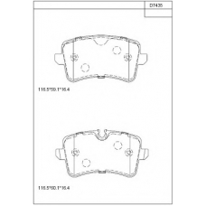 KD7435 ASIMCO Комплект тормозных колодок, дисковый тормоз