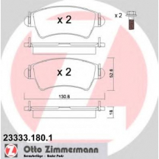 23333.180.1 ZIMMERMANN Комплект тормозных колодок, дисковый тормоз