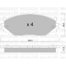 22-0760-0 METELLI Комплект тормозных колодок, дисковый тормоз