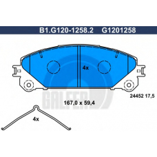 B1.G120-1258.2 GALFER Комплект тормозных колодок, дисковый тормоз