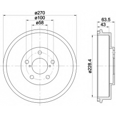 8DT 355 300-911 HELLA Тормозной барабан