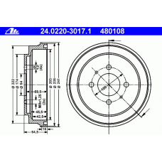 24.0220-3017.1 ATE Тормозной барабан
