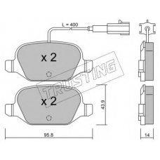 333.3 TRUSTING Комплект тормозных колодок, дисковый тормоз