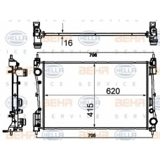 8MK 376 788-781 HELLA Радиатор, охлаждение двигателя