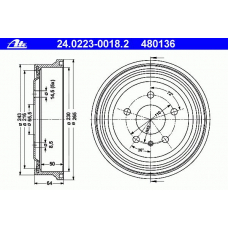 24.0223-0018.2 ATE Тормозной барабан