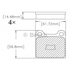 F 03B 150 206 BOSCH Комплект тормозных колодок, дисковый тормоз