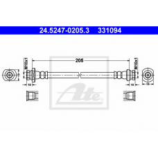 24.5247-0205.3 ATE Тормозной шланг