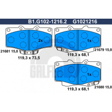 B1.G102-1216.2 GALFER Комплект тормозных колодок, дисковый тормоз