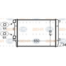 8MK 376 726-704 HELLA Радиатор, охлаждение двигателя